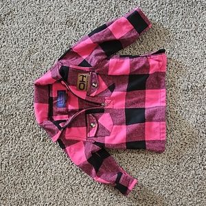 12M Pink Flannel 1/4 Zip Pull-Over